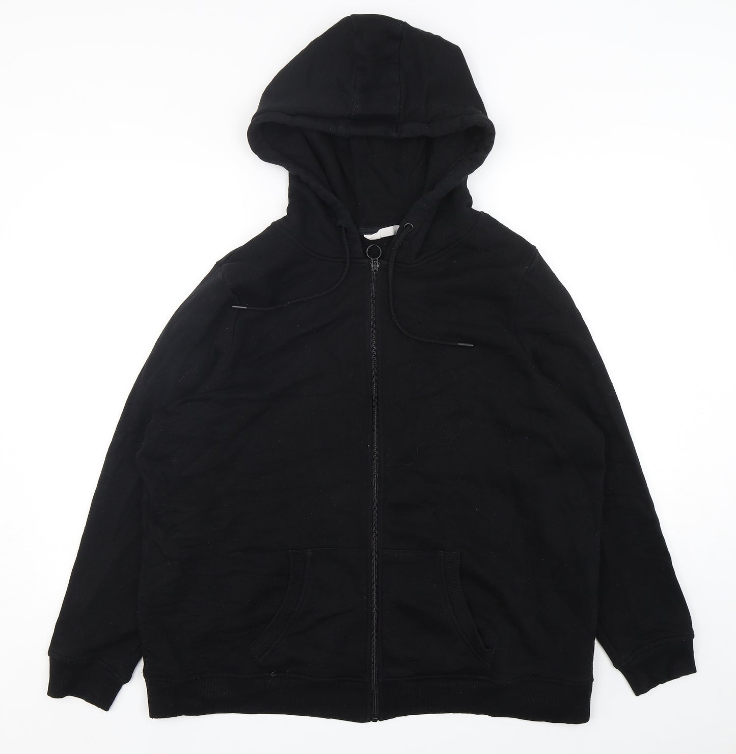 Primark Womens Black  Cotton Full Zip Hoodie Size 22
