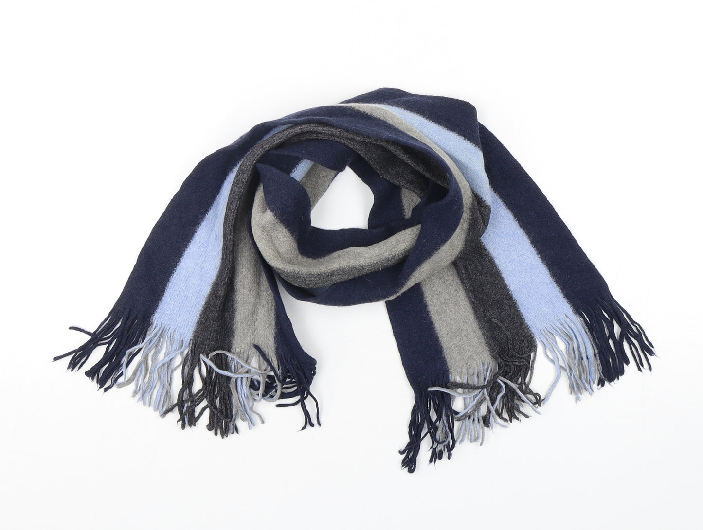 Preworn Unisex Multicoloured Striped Polyester  Scarf