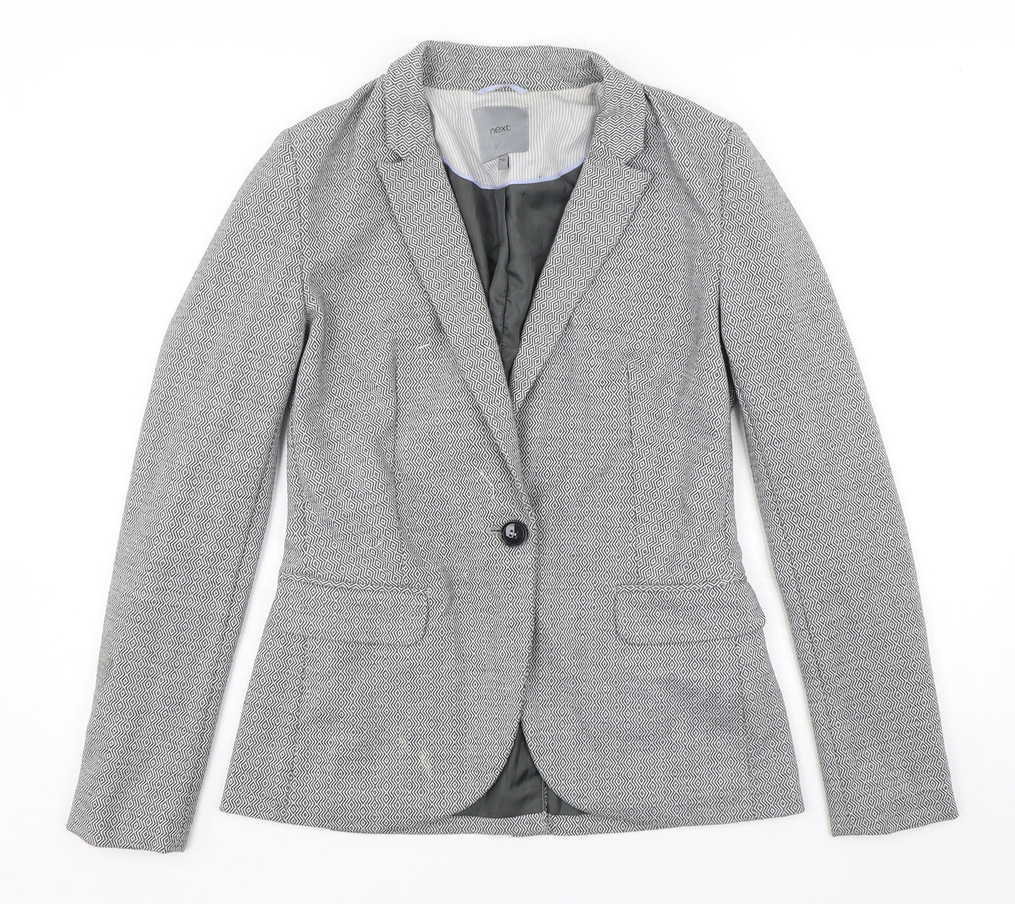 NEXT Womens Multicoloured Geometric Polyester Jacket Blazer Size 10
