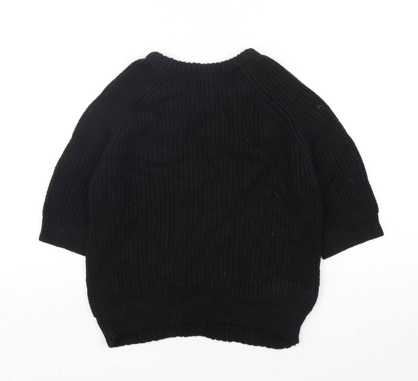 Topshop Womens Black Round Neck  Acrylic Pullover Jumper Size 8