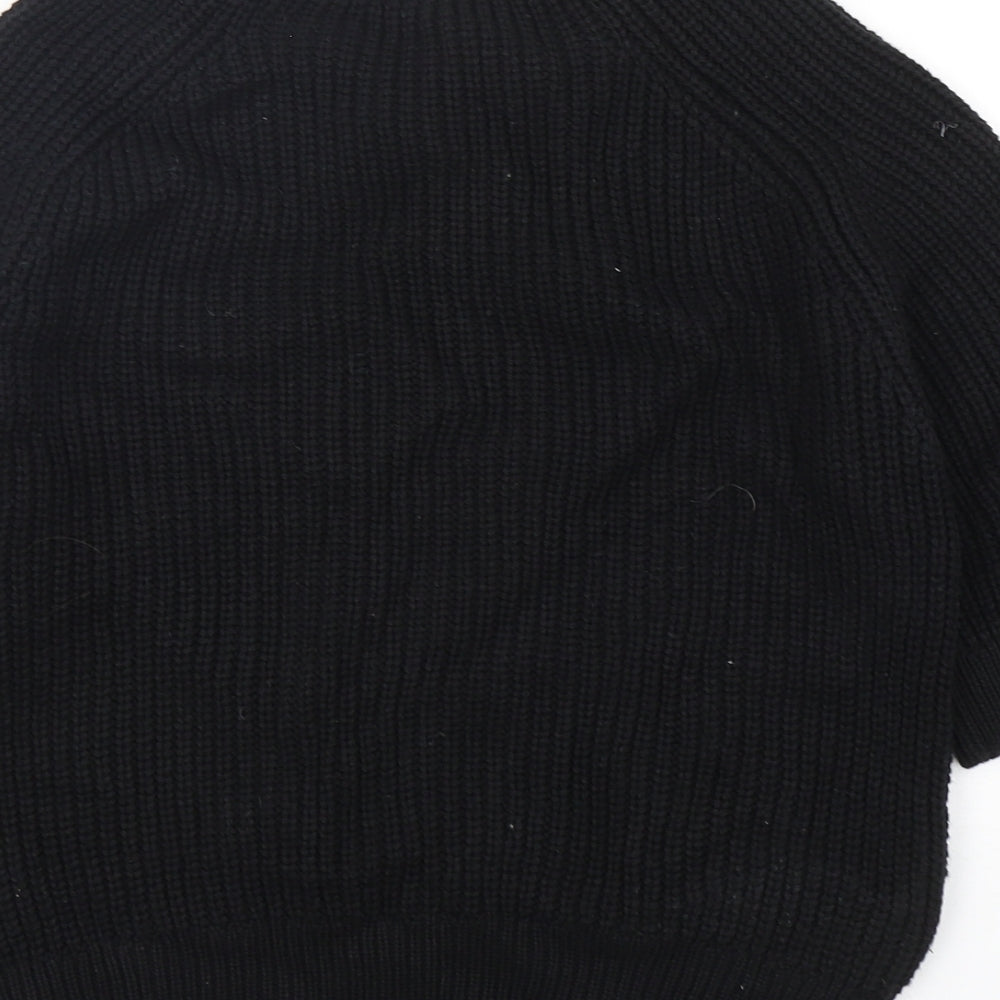 Topshop Womens Black Round Neck  Acrylic Pullover Jumper Size 8