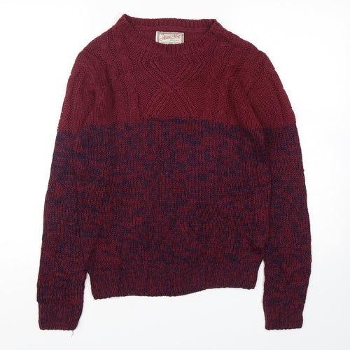alcott Mens Multicoloured Round Neck  Acrylic Pullover Jumper Size S