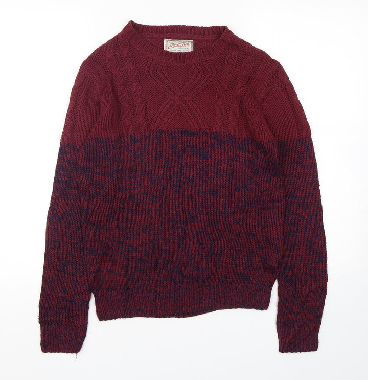 alcott Mens Multicoloured Round Neck Acrylic Pullover Jumper Size S