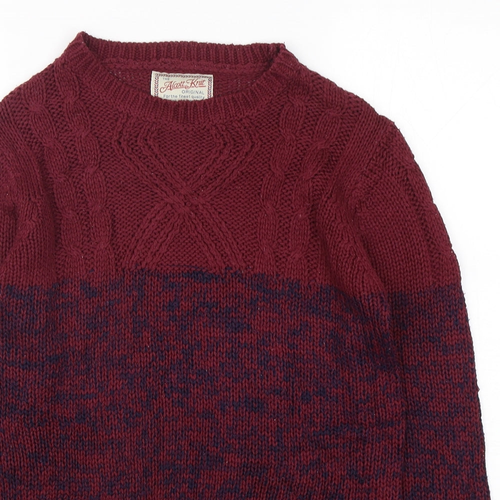 alcott Mens Multicoloured Round Neck  Acrylic Pullover Jumper Size S