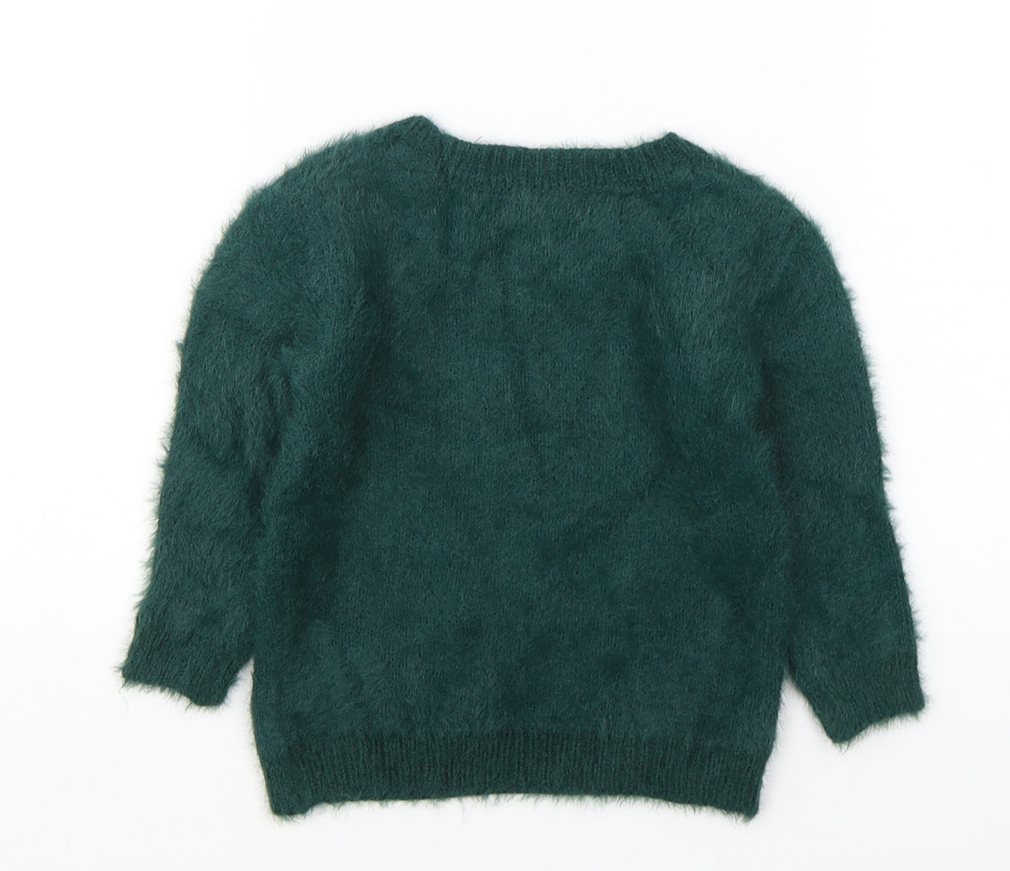 Primark Boys Green Round Neck  Polyamide Pullover Jumper Size 2-3 Years