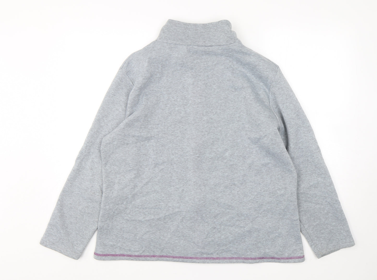 Anne De Lancay Womens Blue  Polyester Full Zip Sweatshirt Size L