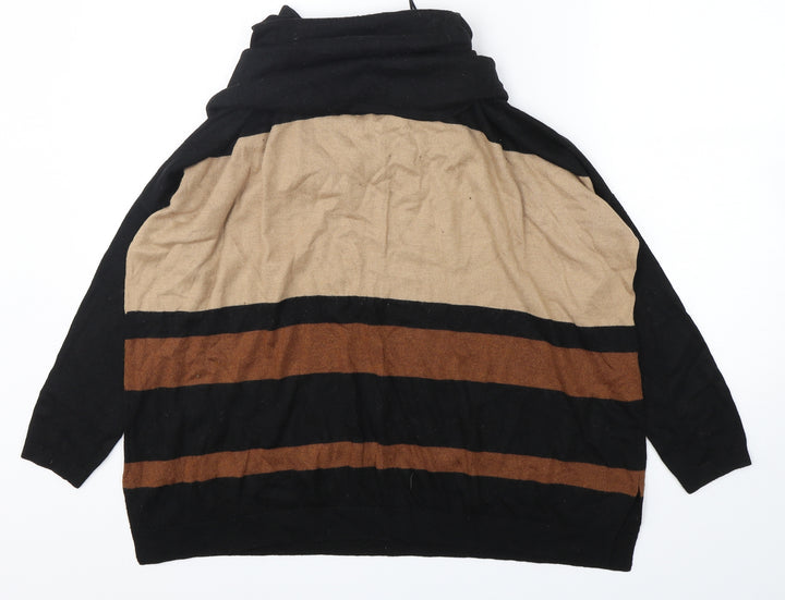 Wallis Womens Multicoloured Roll Neck Striped Acrylic Pullover Jumper Size S