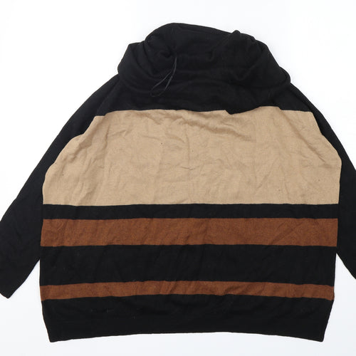 Wallis Womens Multicoloured Roll Neck Striped Acrylic Pullover Jumper Size S