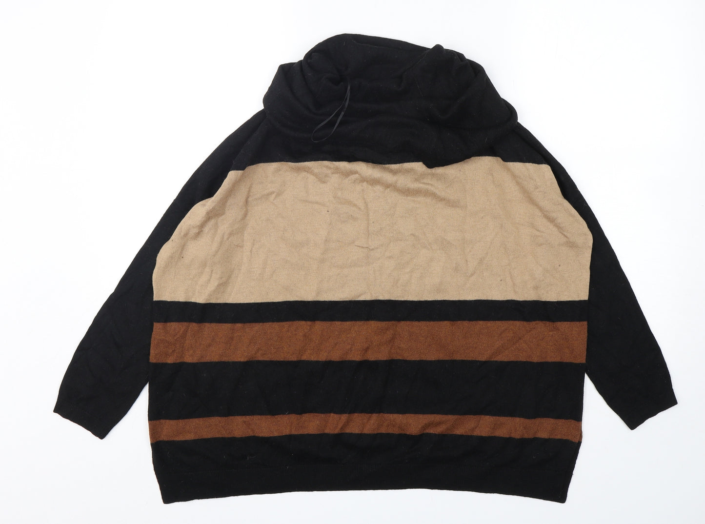 Wallis Womens Multicoloured Roll Neck Striped Acrylic Pullover Jumper Size S