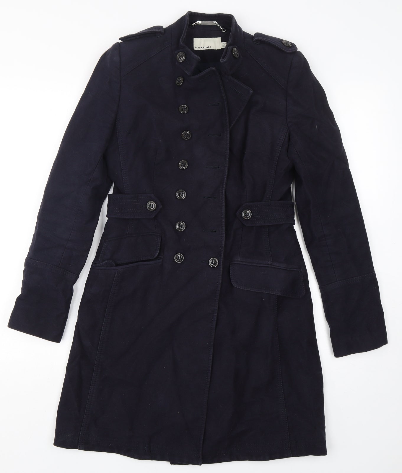 Karen Millen Womens Blue   Pea Coat Coat Size 10  Button