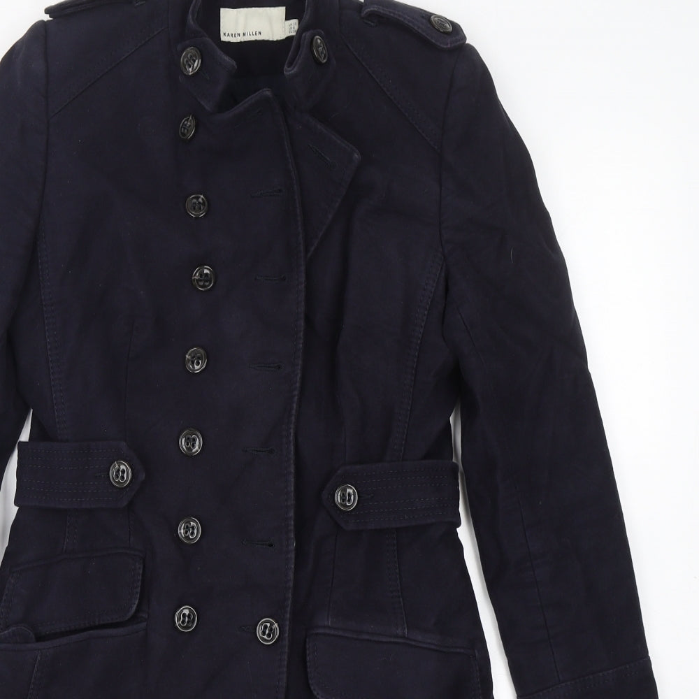 Karen Millen Womens Blue   Pea Coat Coat Size 10  Button