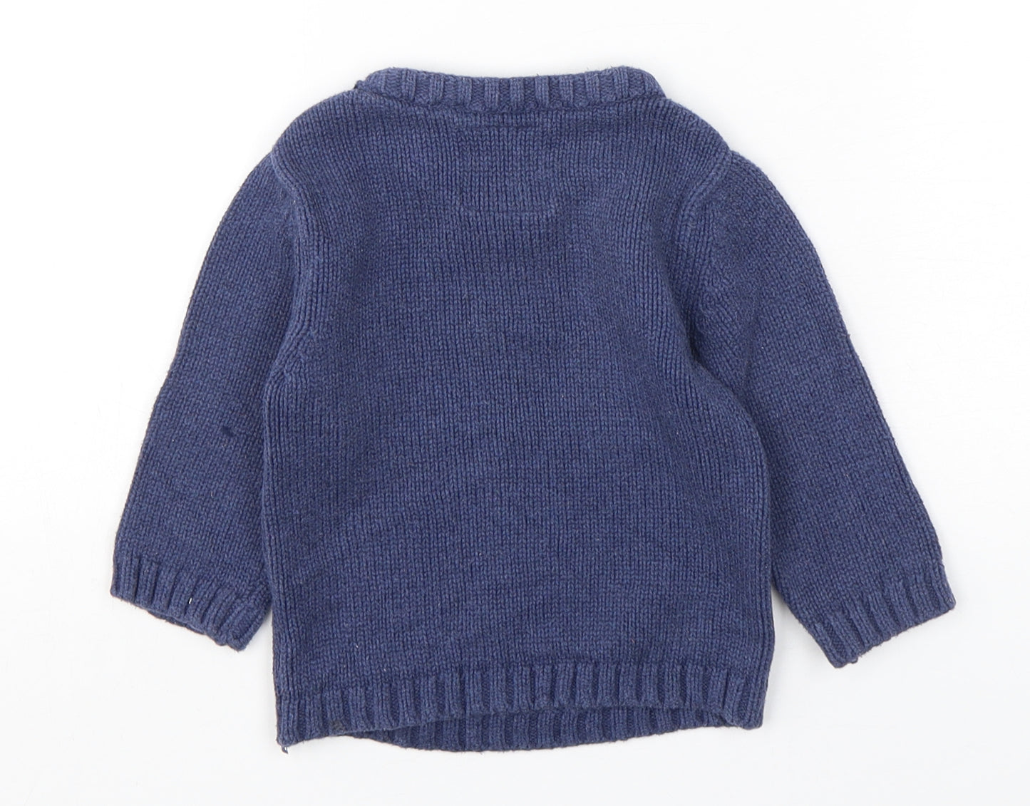 NEXT Boys Blue  Cotton Pullover Jumper Size 9-12 Months   - Christmas