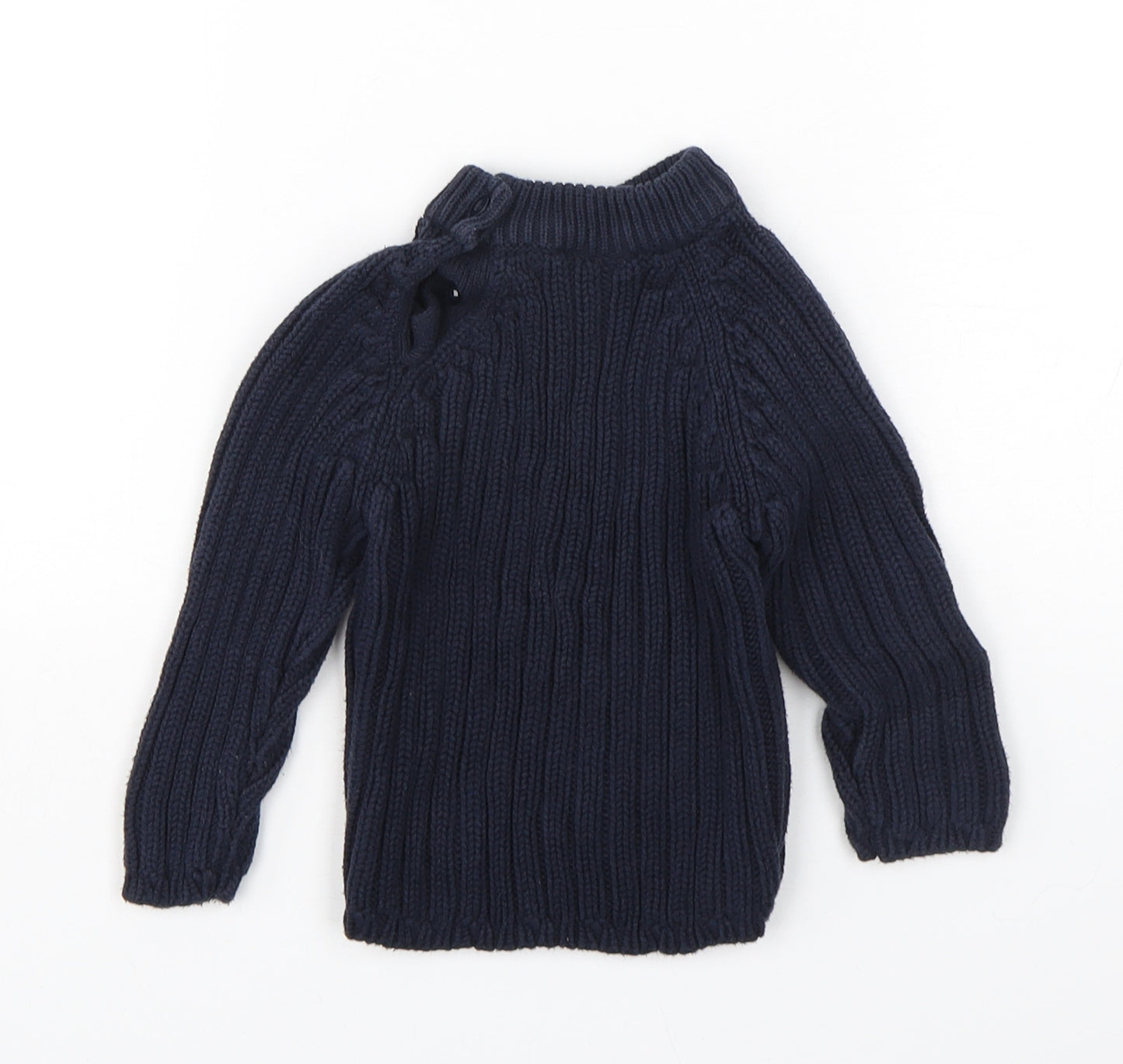 Baby Basics Boys Blue  Cotton Pullover Jumper Size 12-18 Months