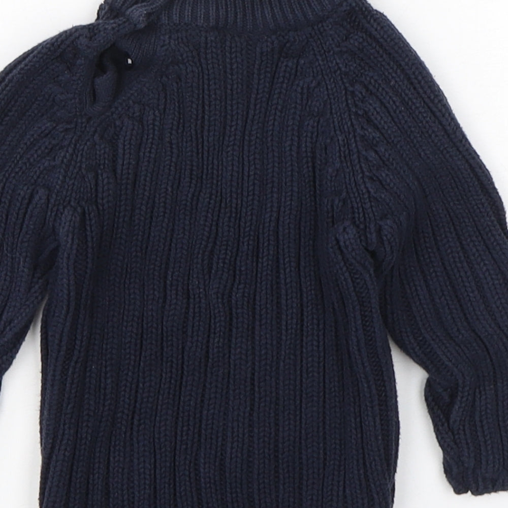 Baby Basics Boys Blue  Cotton Pullover Jumper Size 12-18 Months