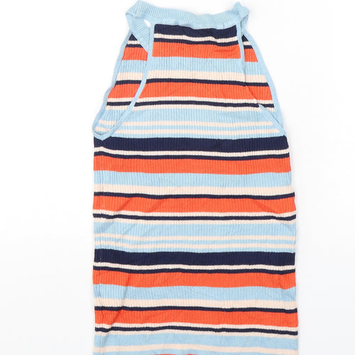 Atmosphere Womens Multicoloured Round Neck Striped Viscose Vest Jumper Size 10