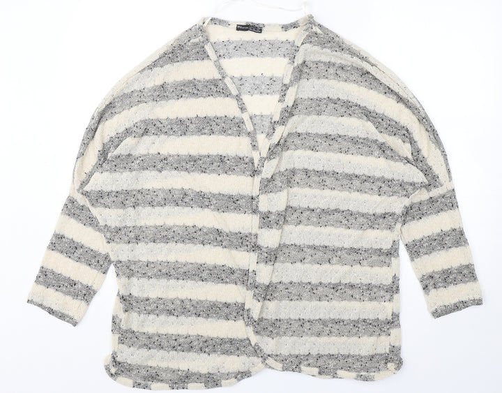 Atmosphere Womens Multicoloured V-Neck Striped Polyester Cardigan Jumper Size L