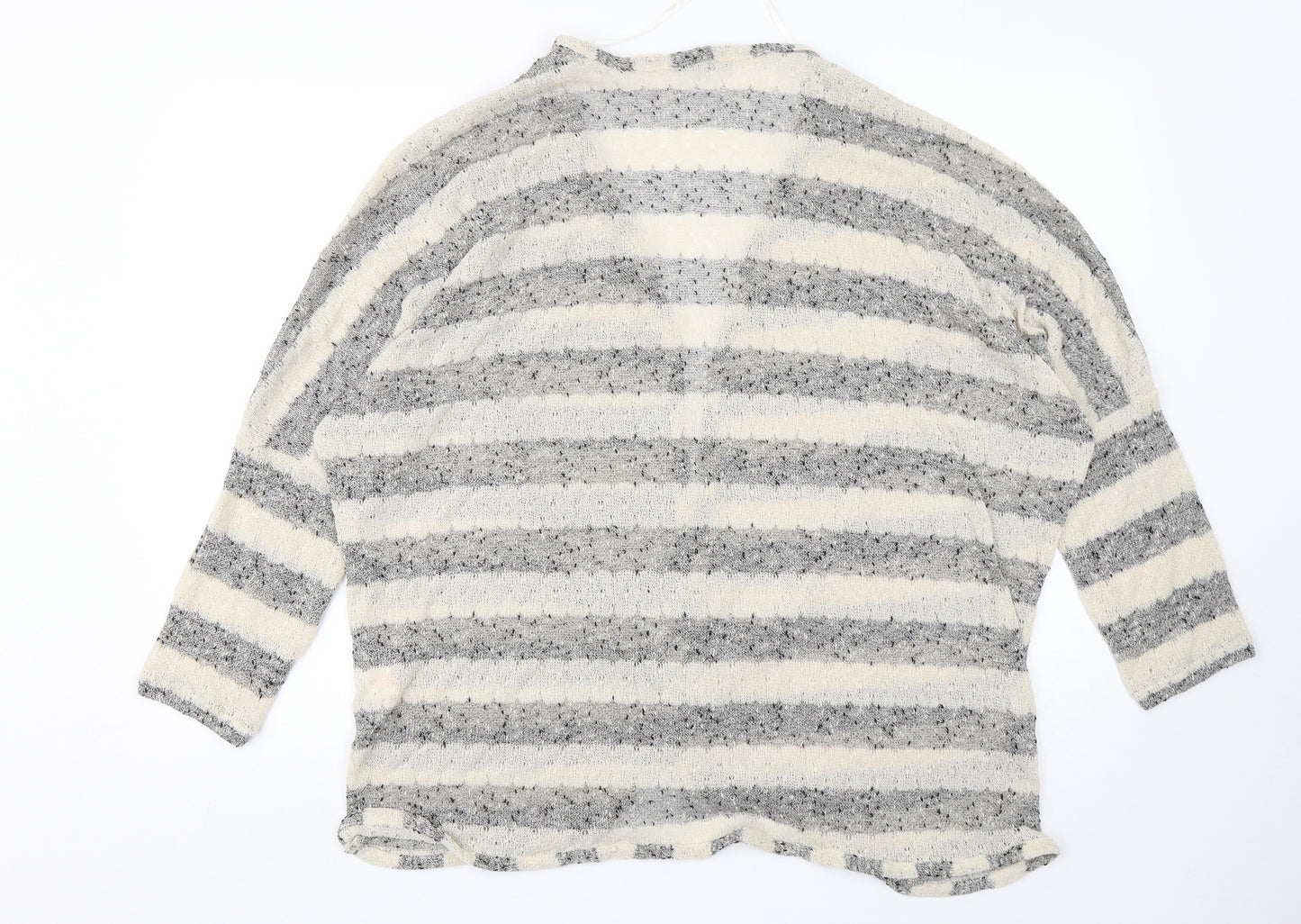 Atmosphere Womens Multicoloured V-Neck Striped Polyester Cardigan Jumper Size L
