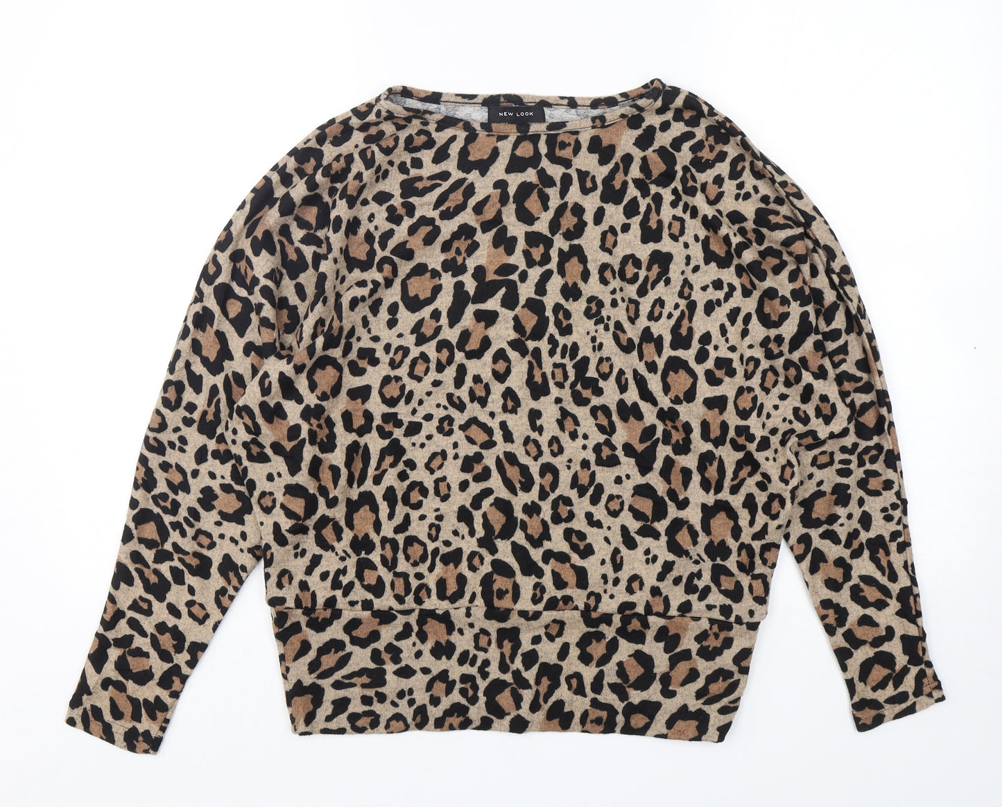 New Look Womens Multicoloured Round Neck Animal Print Polyester Pullover Jumper Size S