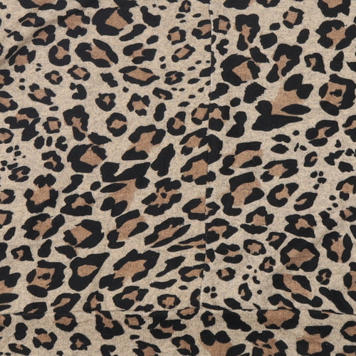 New Look Womens Multicoloured Round Neck Animal Print Polyester Pullover Jumper Size S
