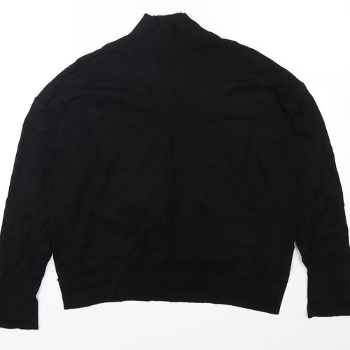 George Womens Black Mock Neck  Viscose Pullover Jumper Size 14