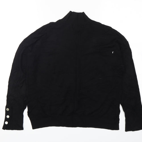 George Womens Black Mock Neck  Viscose Pullover Jumper Size 14