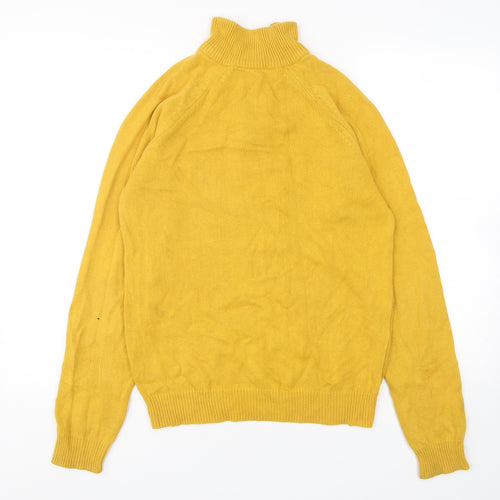 George Womens Yellow Mock Neck  Cotton Pullover Jumper Size S