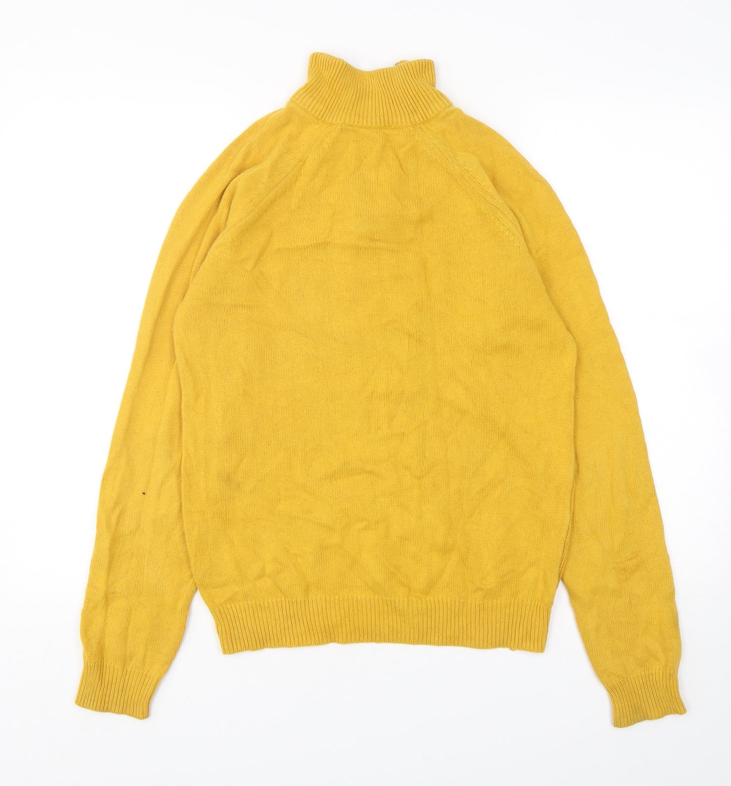 George Womens Yellow Mock Neck  Cotton Pullover Jumper Size S