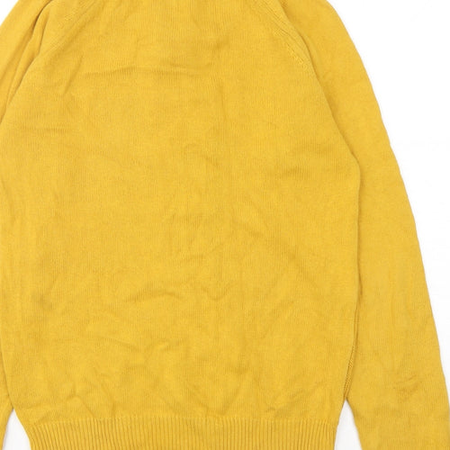 George Womens Yellow Mock Neck  Cotton Pullover Jumper Size S