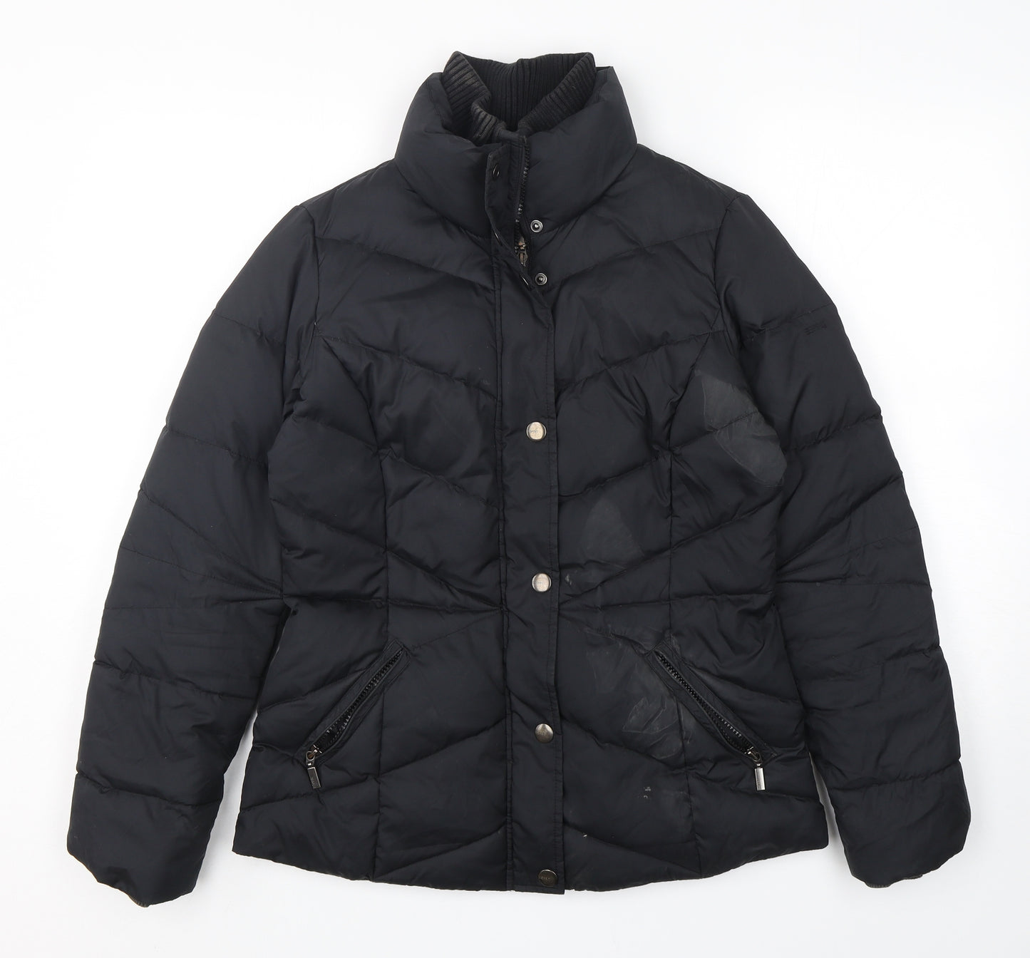Espirit Womens Black   Puffer Jacket Jacket Size 10  Zip