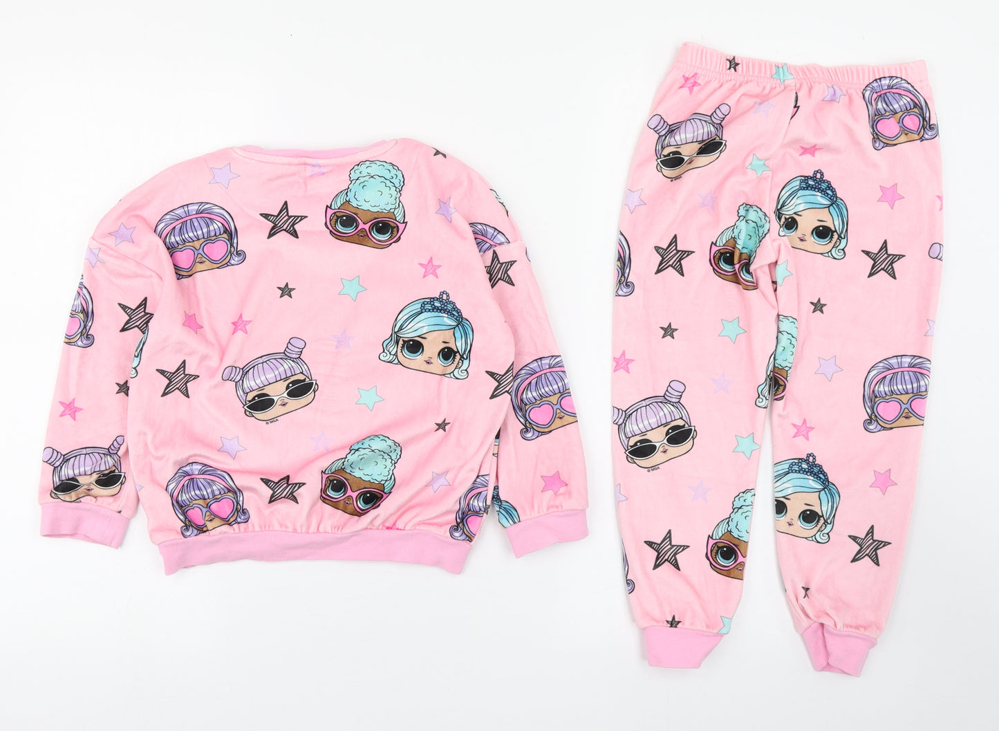 F&F Girls Pink Geometric Polyester Top Pyjama Set Size 5-6 Years  Pullover - L.O.L Dolls