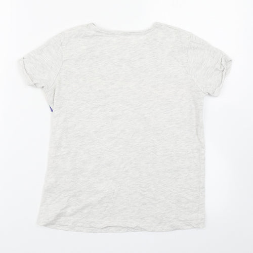 Primark Girls Grey  Cotton Basic T-Shirt Size 10-11 Years Round Neck Pullover