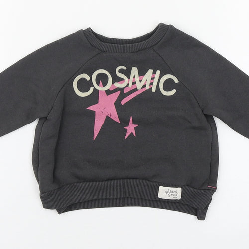 NEXT Girls Grey  100% Cotton Pullover Jumper Size 3-6 Months  Pullover