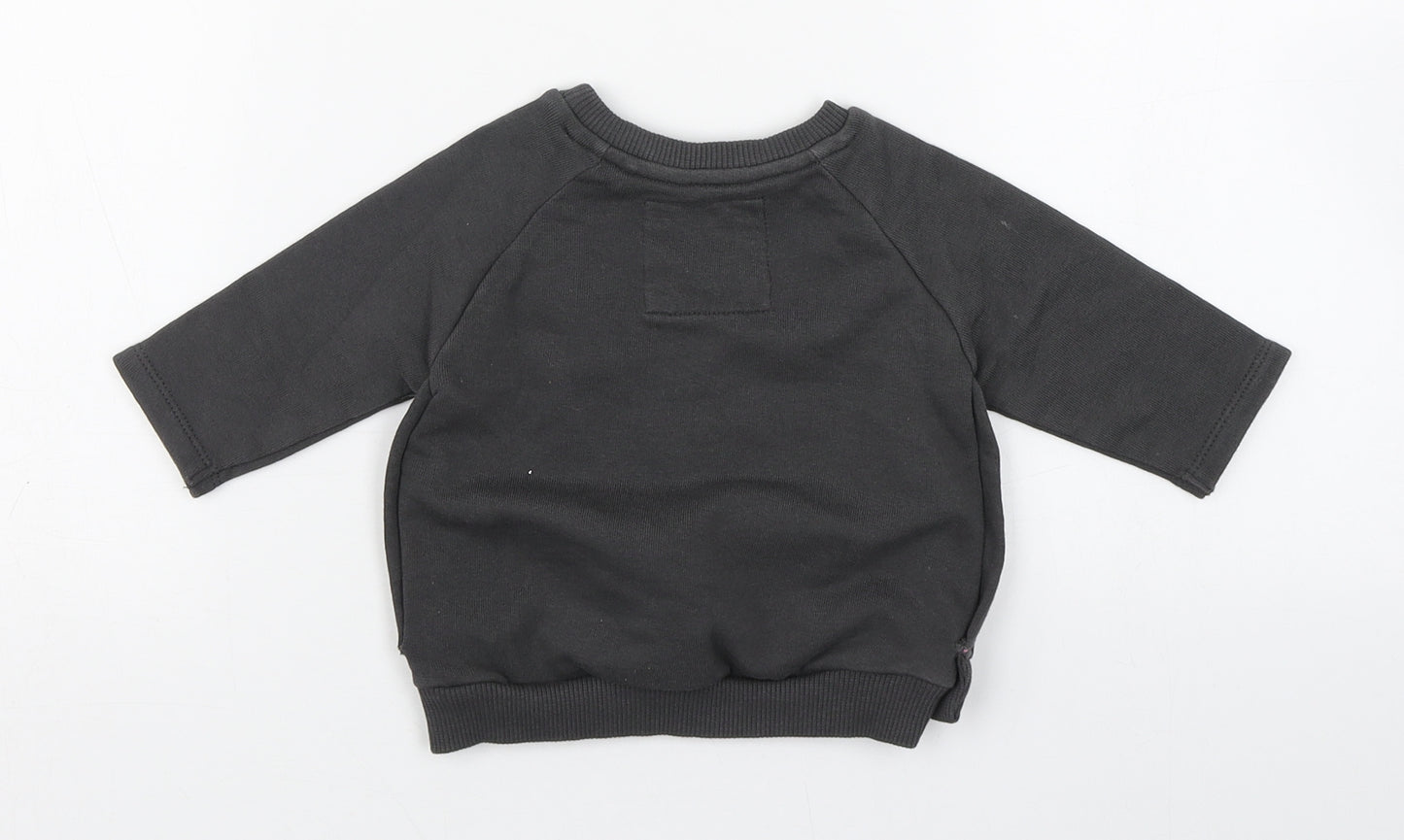 NEXT Girls Grey  100% Cotton Pullover Jumper Size 3-6 Months  Pullover