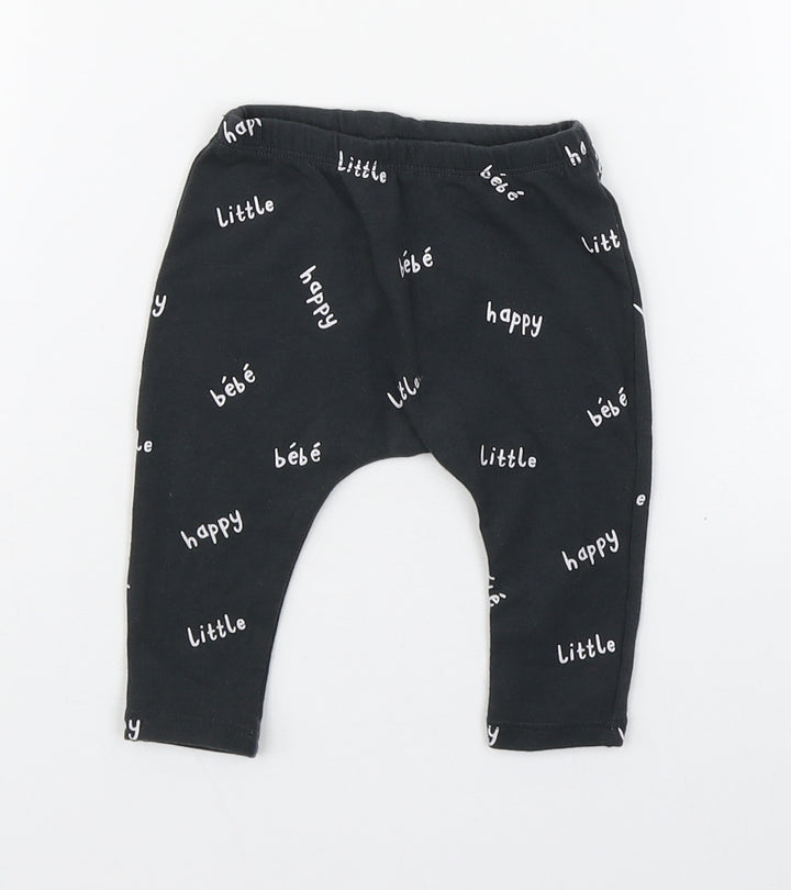 NEXT Baby Grey Geometric Cotton Jogger Leggings Size 3-6 Months