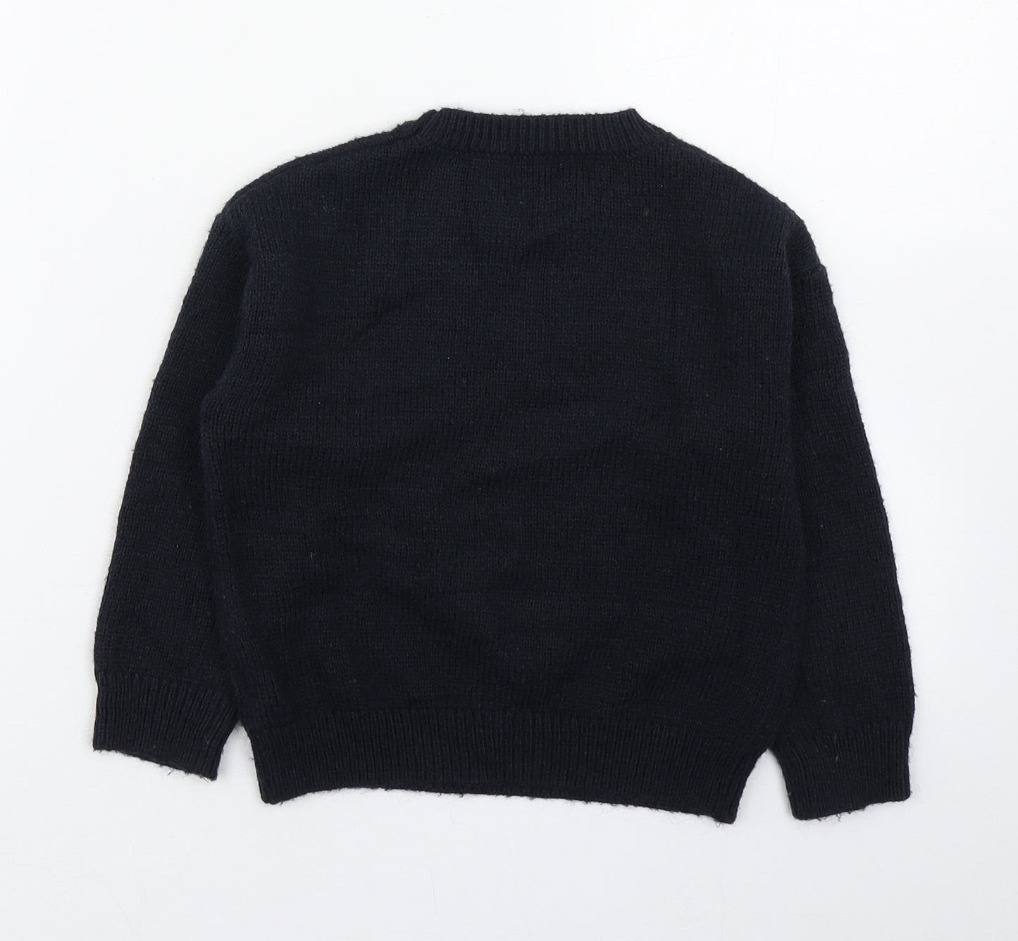 NEXT Girls Blue Round Neck  Acrylic Pullover Jumper Size 5 Years  Pullover