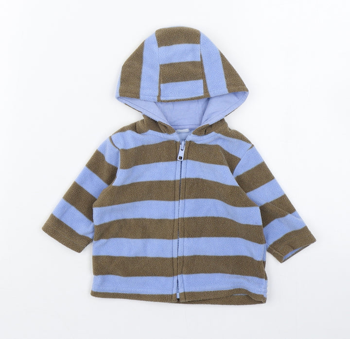 Cherokee Baby Blue Striped  Jacket  Size 0-3 Months   Zip