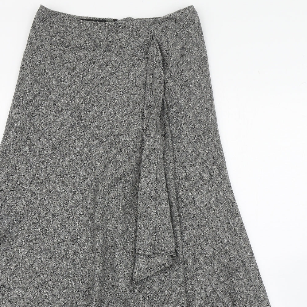 Episode Womens Grey  Silk A-Line Skirt Size 6   Zip
