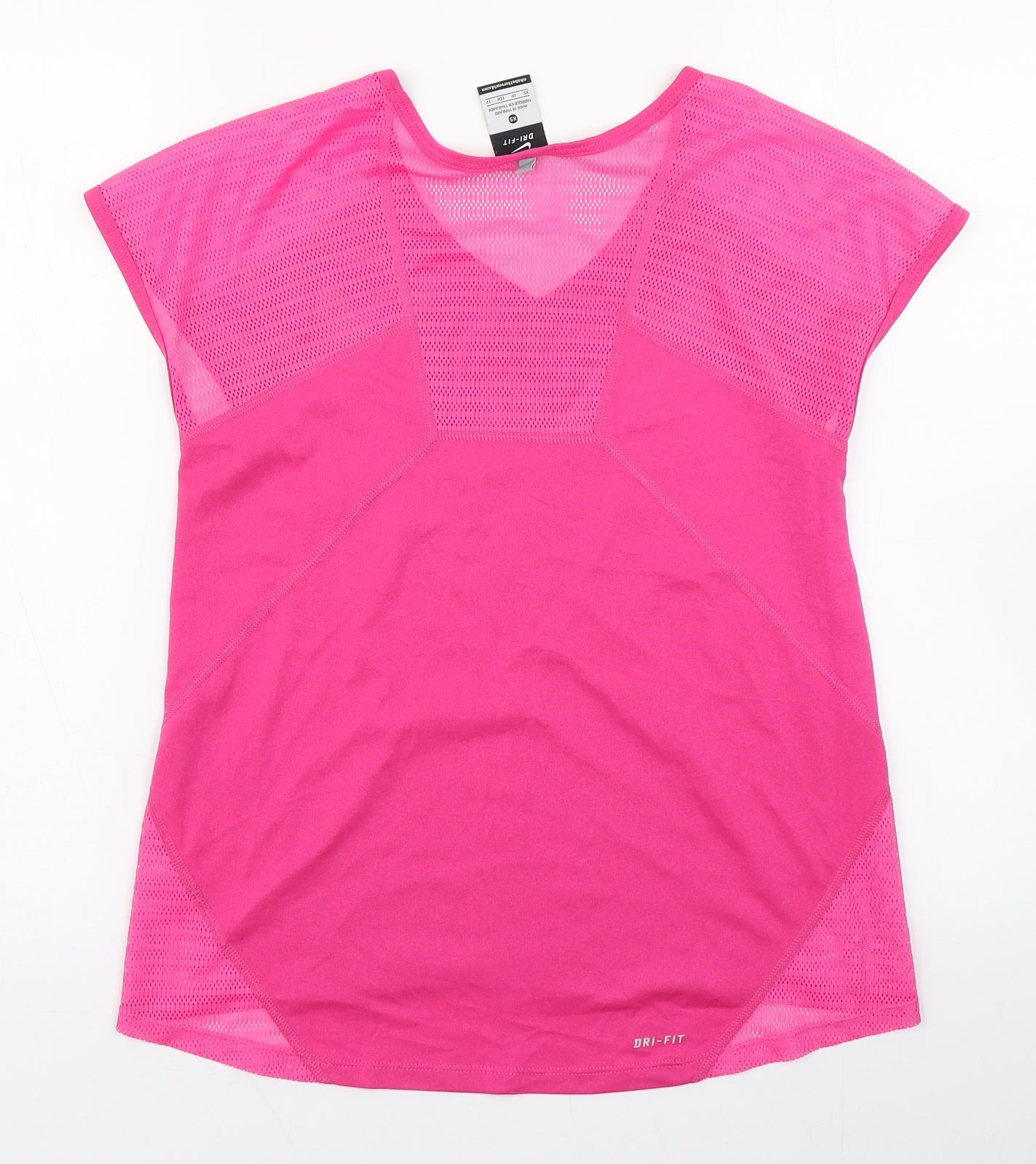 Nike Womens Pink  Polyester Basic T-Shirt Size XS V-Neck Pullover