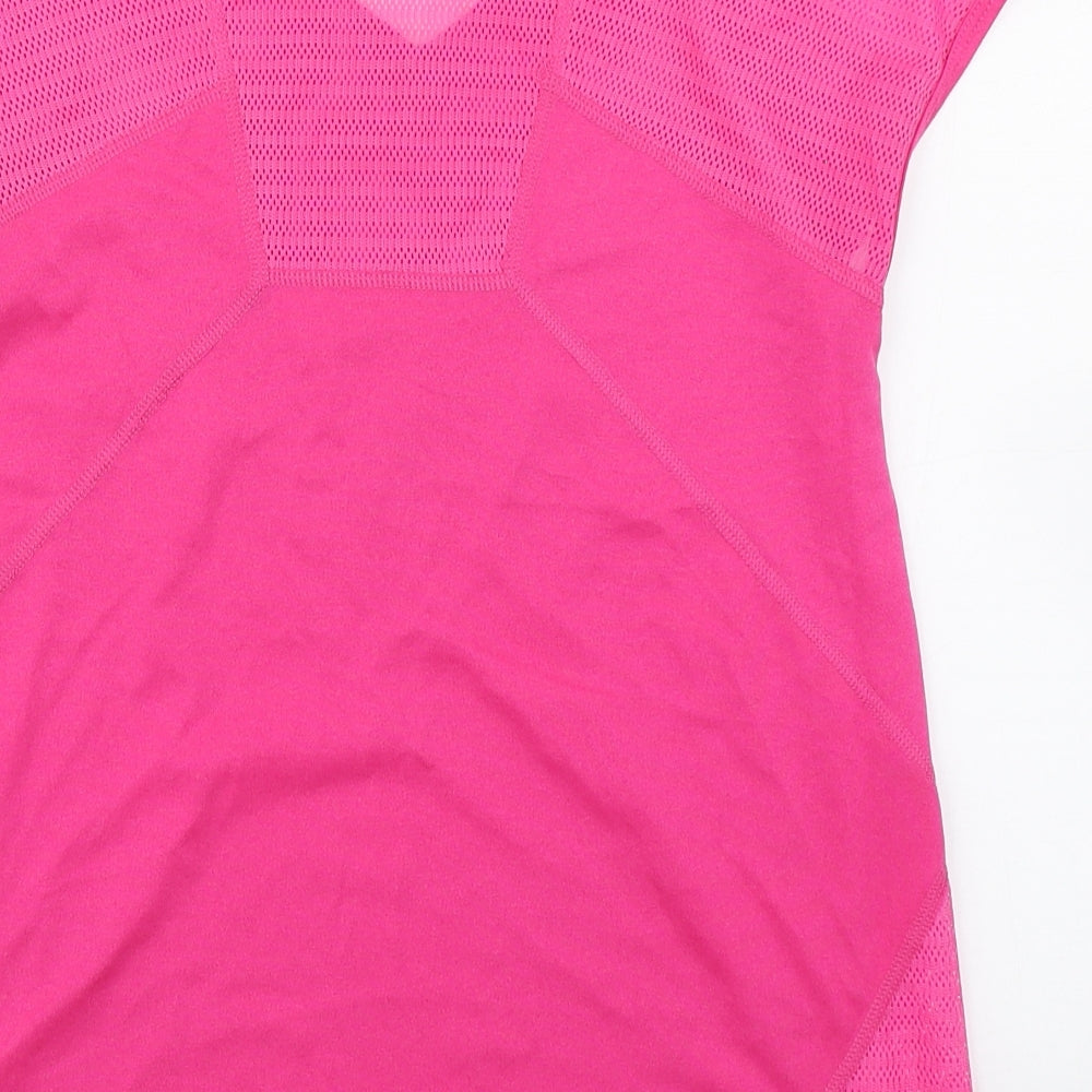 Nike Womens Pink  Polyester Basic T-Shirt Size XS V-Neck Pullover