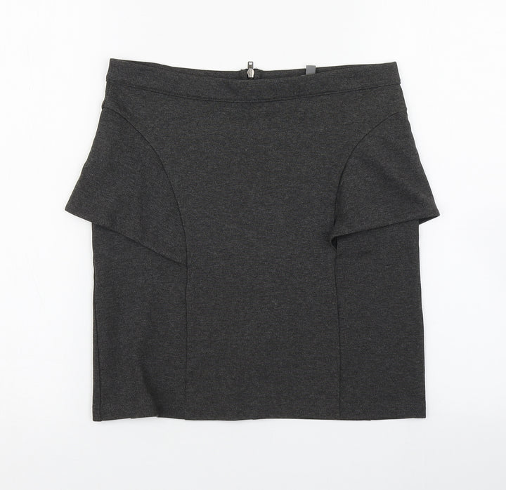 Limited Collection Womens Grey Viscose Straight & Pencil Skirt Size 8 Zip
