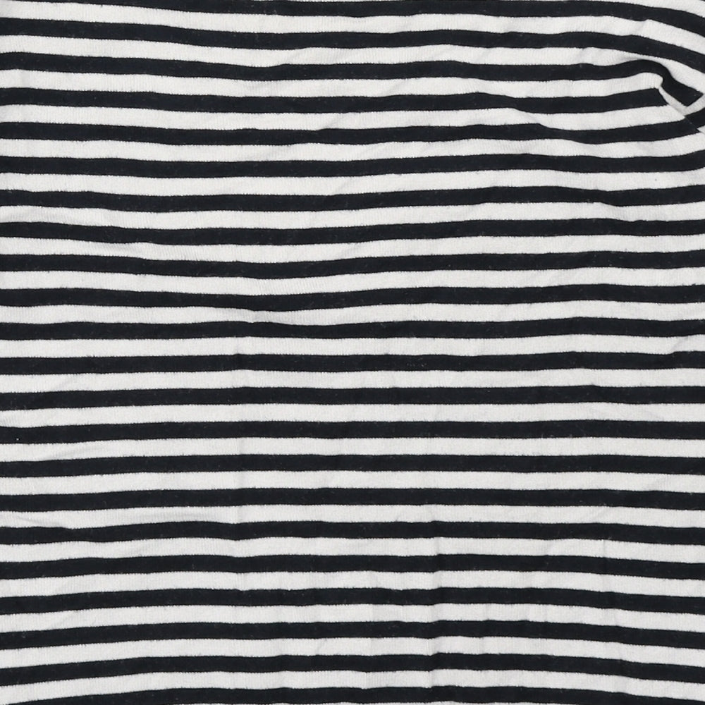 Atmosphere Womens Black Striped Cotton Basic T-Shirt Size 12 Round Neck