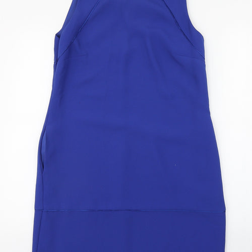 Coast Womens Blue  Polyester Pencil Dress  Size 12  Scoop Neck Zip