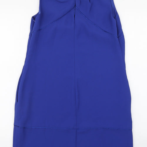 Coast Womens Blue  Polyester Pencil Dress  Size 12  Scoop Neck Zip