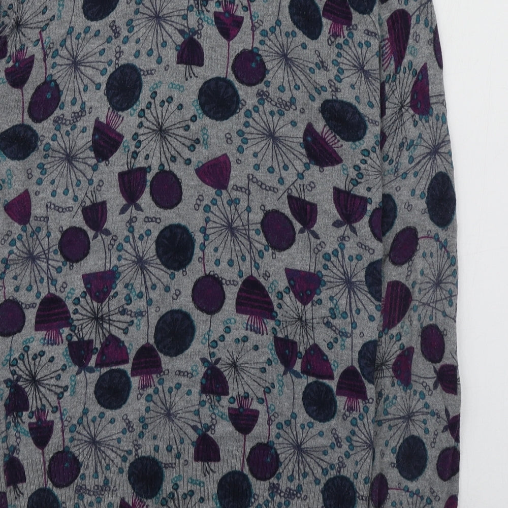 Mantaray Womens Multicoloured Scoop Neck Floral 100% Cotton Cardigan Jumper Size 12