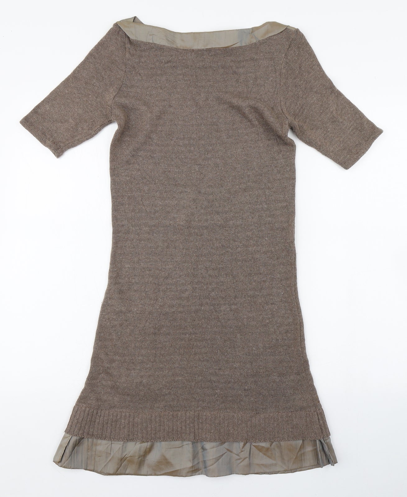 OGO Womens Brown  Acrylic Jumper Dress  Size S  Boat Neck Pullover