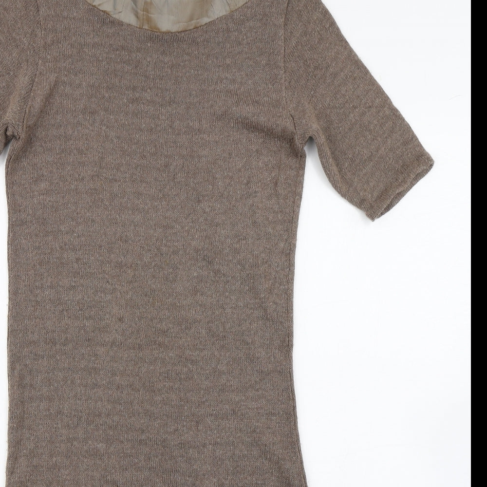 OGO Womens Brown  Acrylic Jumper Dress  Size S  Boat Neck Pullover