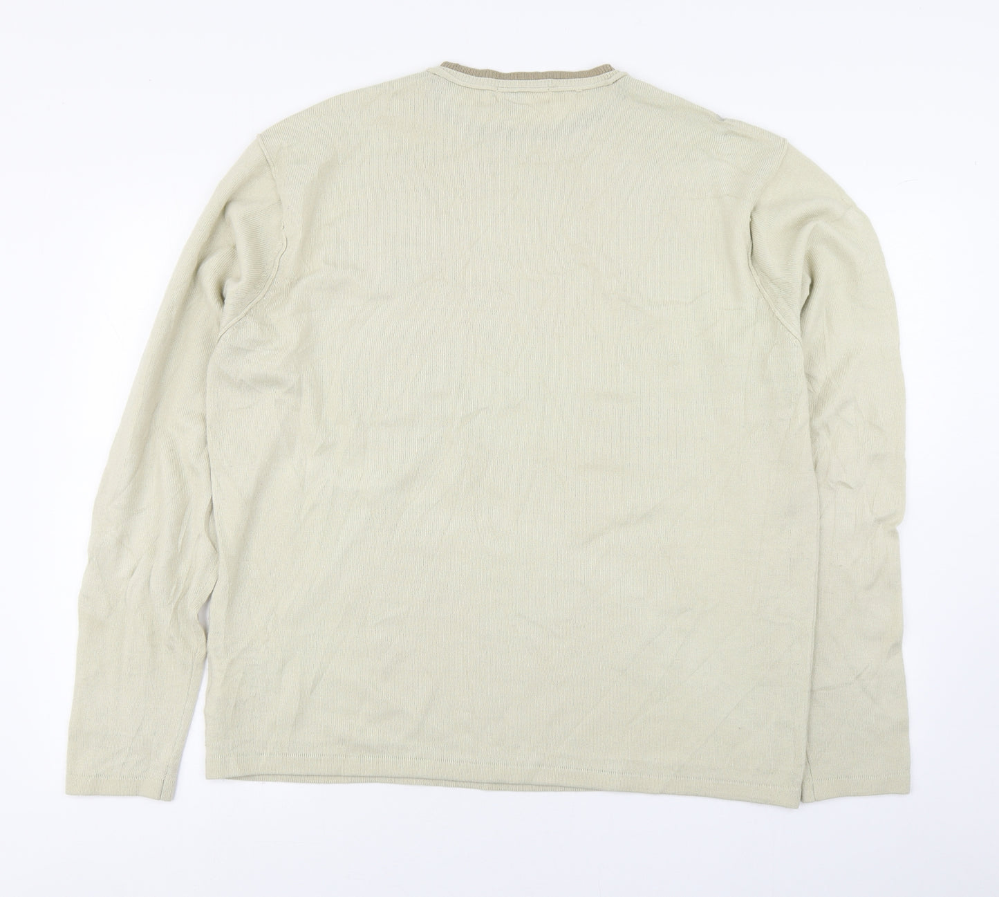 Pringle Mens Beige Round Neck Argyle/Diamond Acrylic Pullover Jumper Size XL