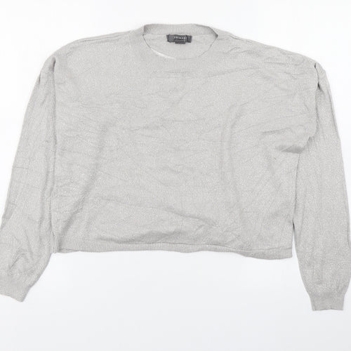 Primark Womens Silver Round Neck  Viscose Pullover Jumper Size S