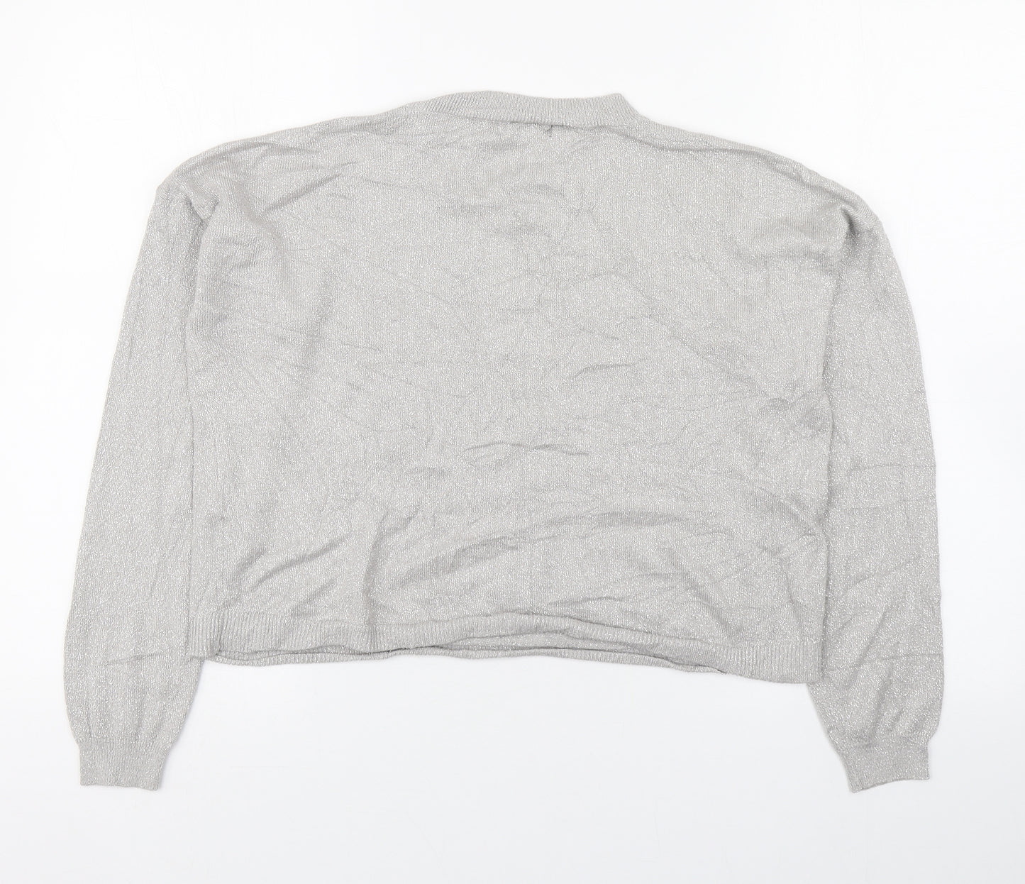 Primark Womens Silver Round Neck  Viscose Pullover Jumper Size S