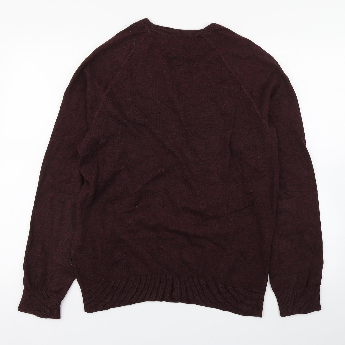 H&M Mens Purple Round Neck  Cotton Pullover Jumper Size M